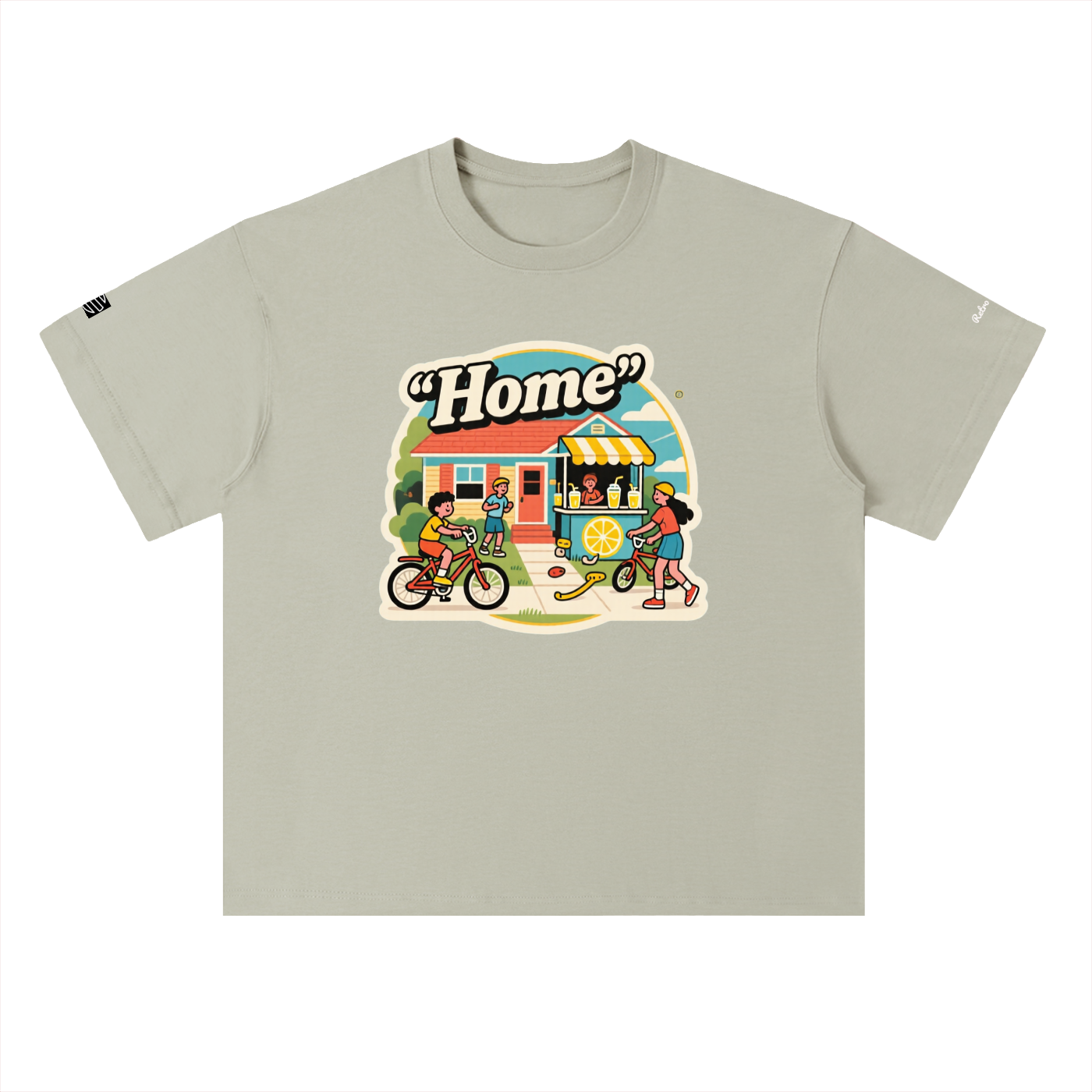 Retro "Home" Heavyweight Drop Shoulder Cotton T-Shirt