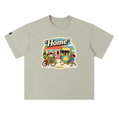 Retro "Home" Heavyweight Drop Shoulder Cotton T-Shirt