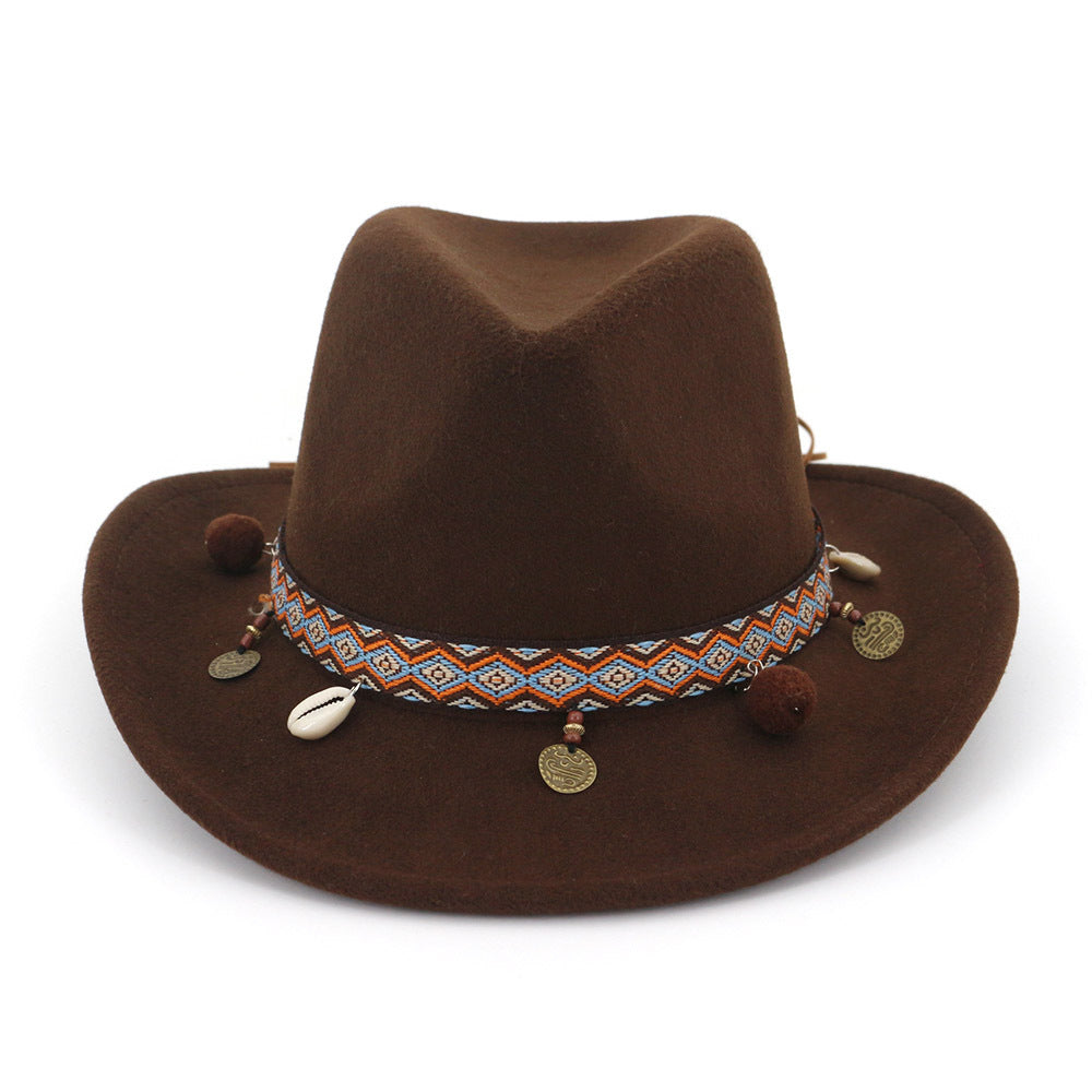Western Cowboy Wool Hat for Men and Women, Jazz Hat