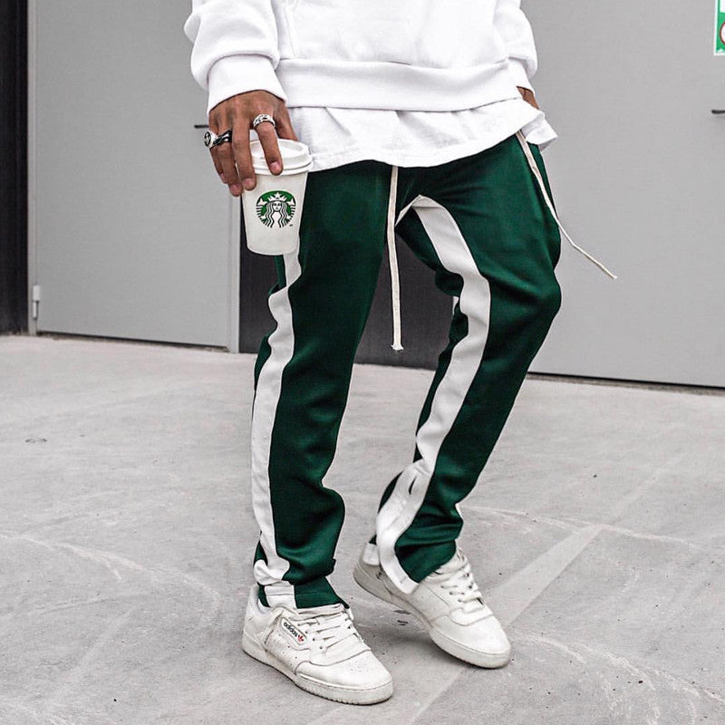 Trendy Scottish Plaid Zipper Cuff Casual Pants