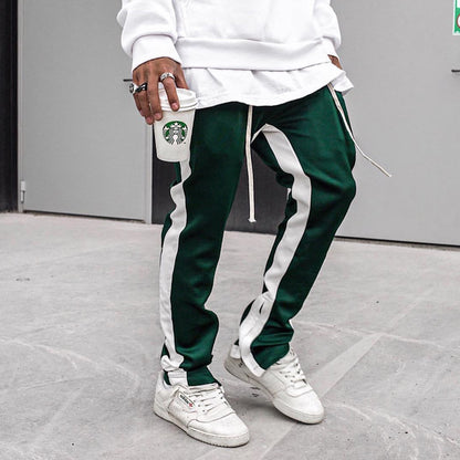 Trendy Scottish Plaid Zipper Cuff Casual Pants