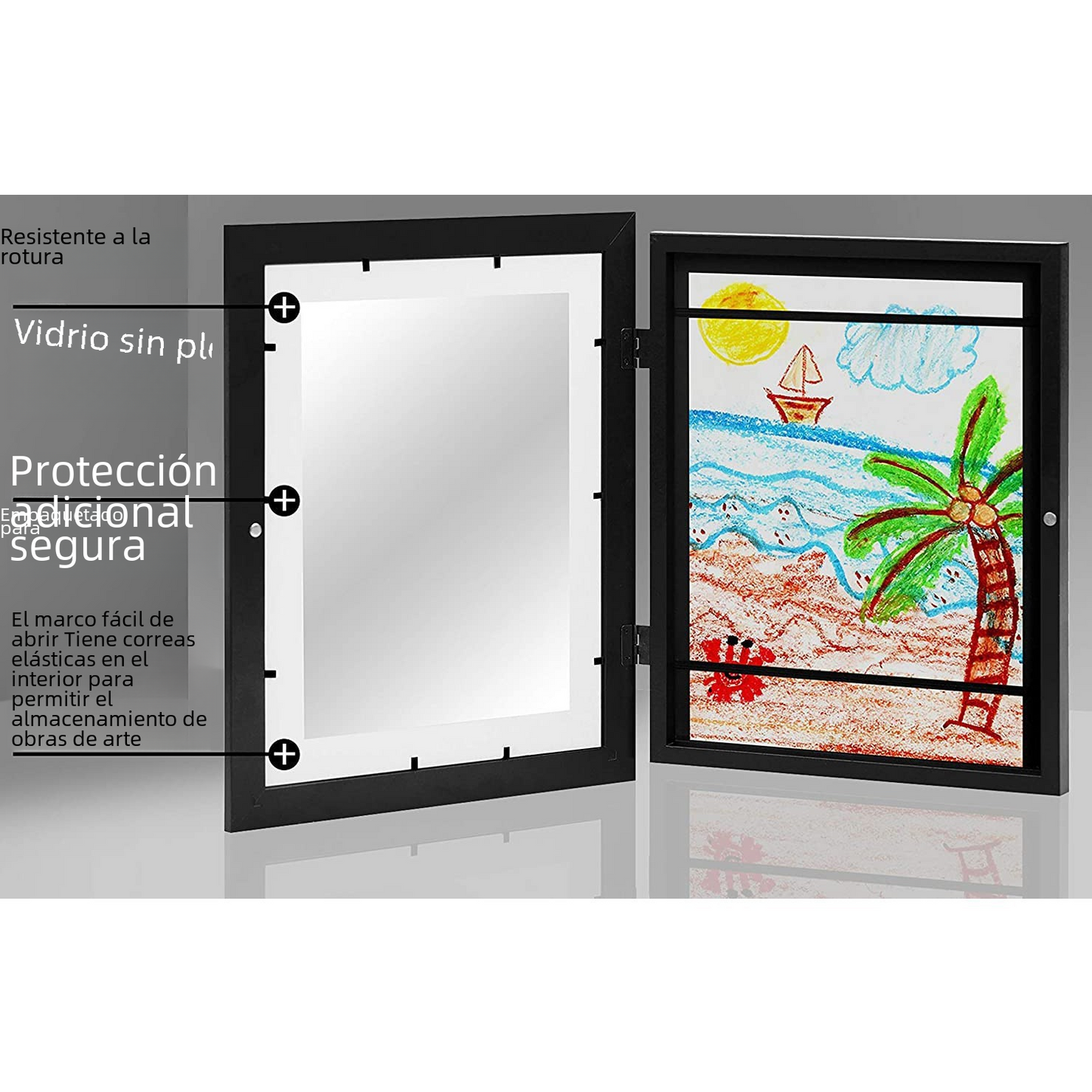 Kids' Art Display Frame with Storage Box