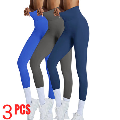 3 PACK Women's High Waisted Seamless Leggings