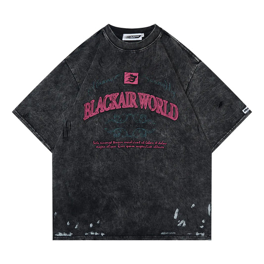 Vintage Foam Letter Tee with Distressed Finish