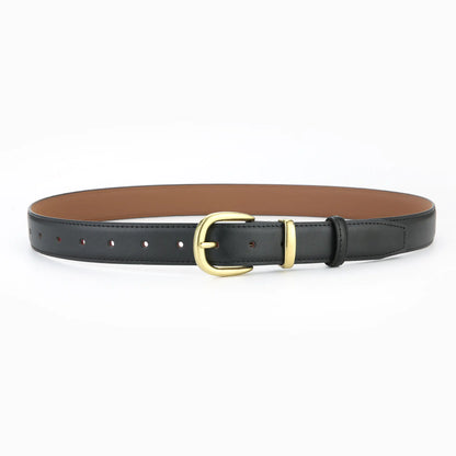 Women's Vintage Black Leather Belt for Jeans and Skirts