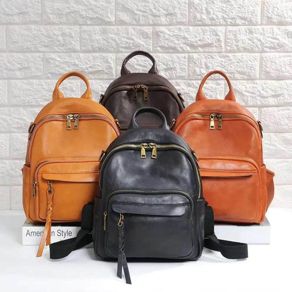 Retro Soft Leather Stylish Backpack