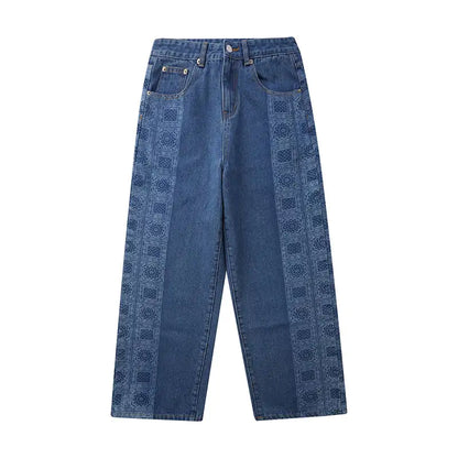 Cashew Flower Black Jeans