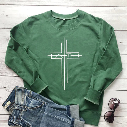 Women's Faith Cross Casual Sweatshirt