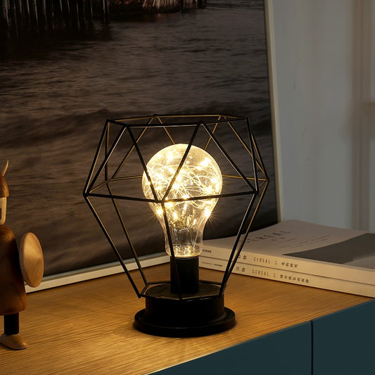 Modern Geometric Iron Table Lamp