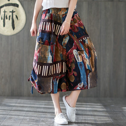 Women's Cotton Linen Ethnic Bloomers