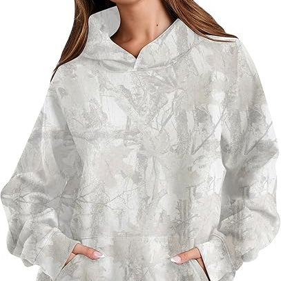 Women's Maple Leaf Print Hooded Sweatshirt