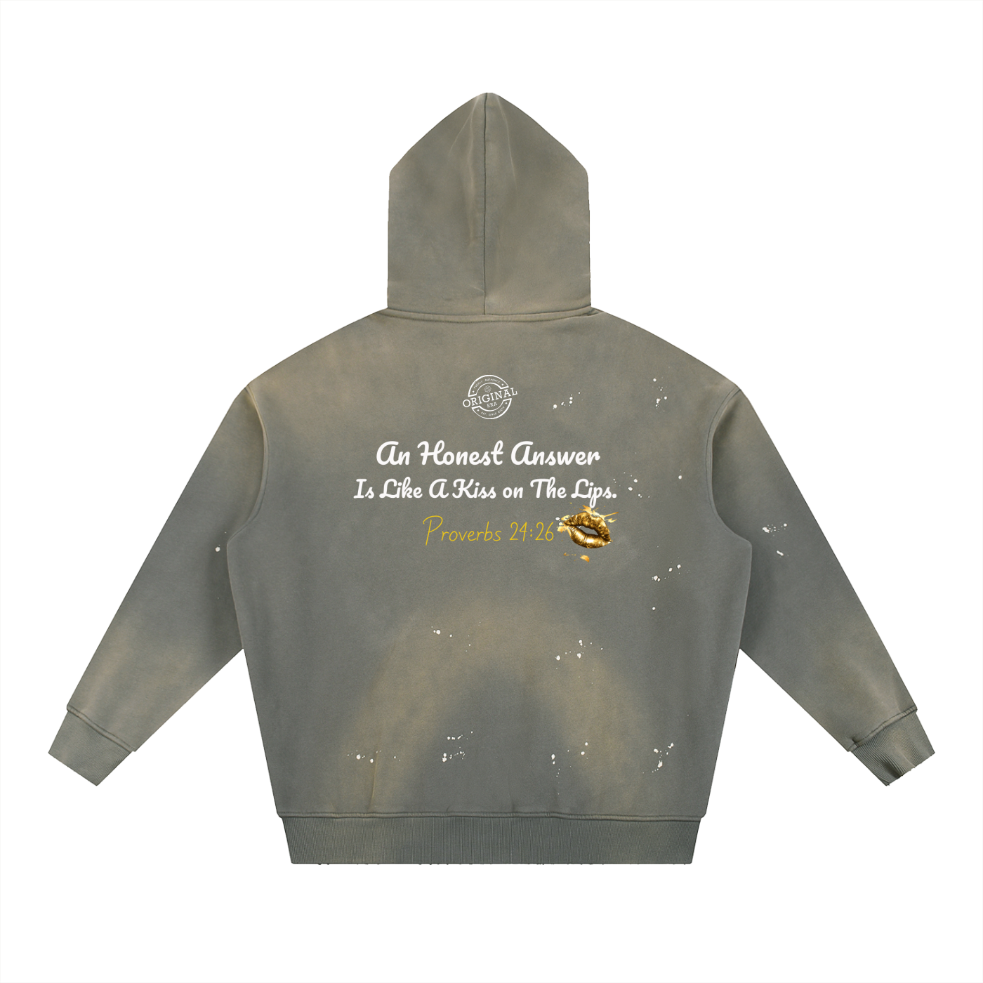 "Honest Lips" Vintage Washed Frayed Fleece Hoodie