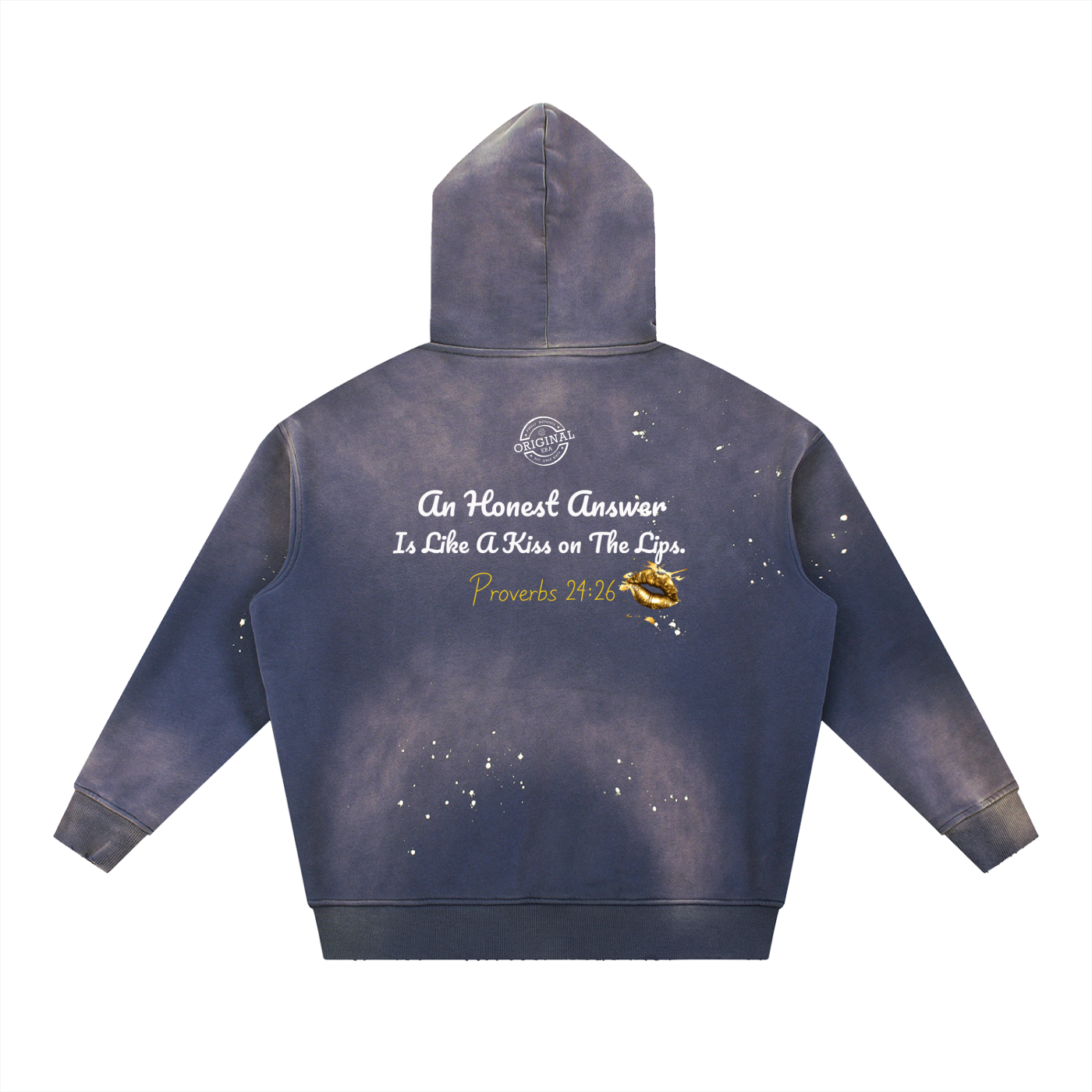 "Honest Lips" Vintage Washed Frayed Fleece Hoodie