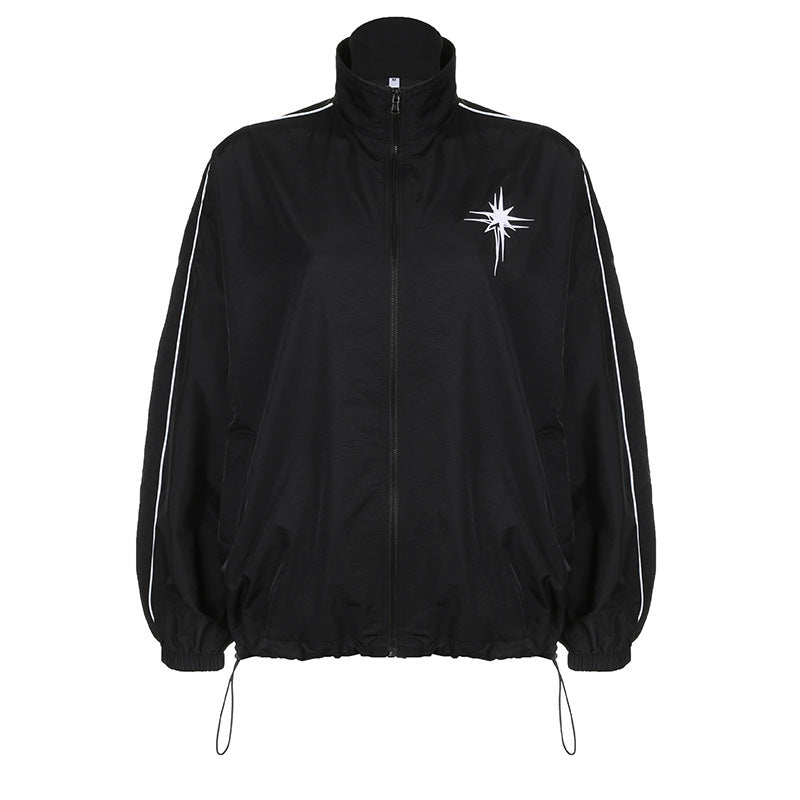 Retro Street Asterism Loose Turtleneck Version Coat