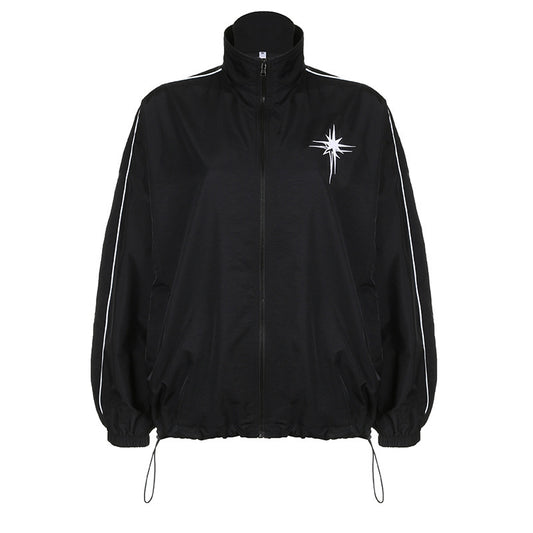 Retro Street Asterism Loose Turtleneck Version Coat