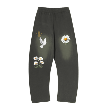 "Daisy Dove" Sunfade Curved Blade Fleece Sweatpants