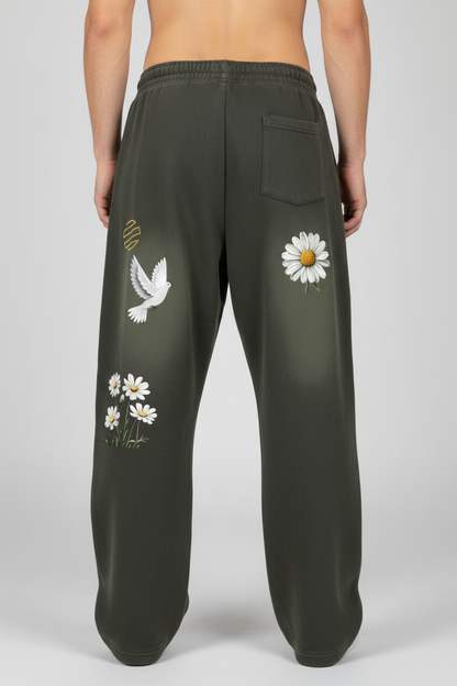 "Daisy Dove" Sunfade Curved Blade Fleece Sweatpants