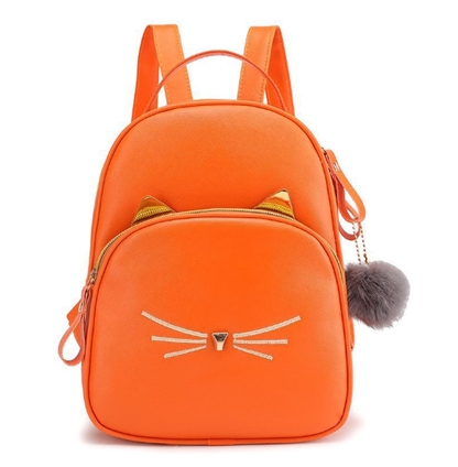 Cat Leather Backpack