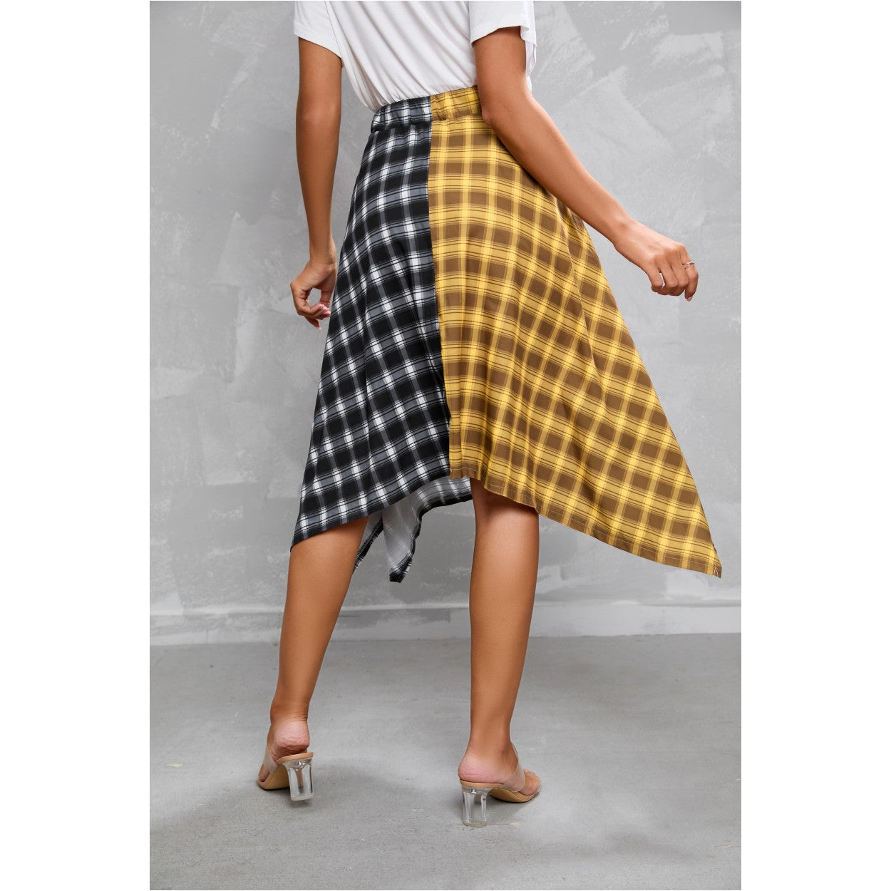 Elegant Irregular Lace-Up Midi Skirt