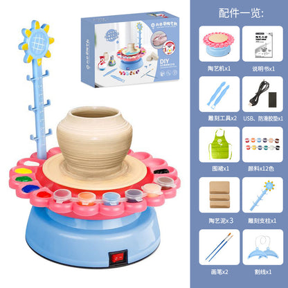 Electric Pottery Wheel Toy for Kids DIY Crafting