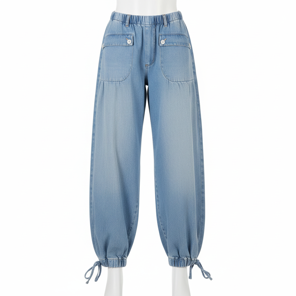 Women's Loose Mid Waist Straight Casual Jeans