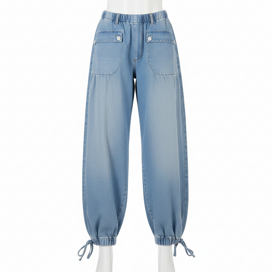 Women's Loose Mid Waist Straight Casual Jeans