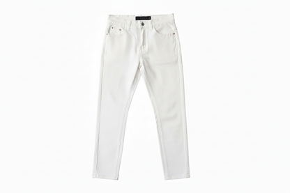 Ripped White 9-Point Harem Denim Pants