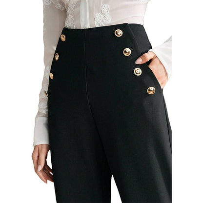 Women's High Waist Flared Air Slimming Draped Pants