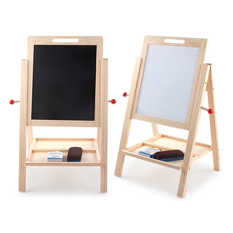 Wooden Dual-Sided Writing Board for Kids, Adjustable