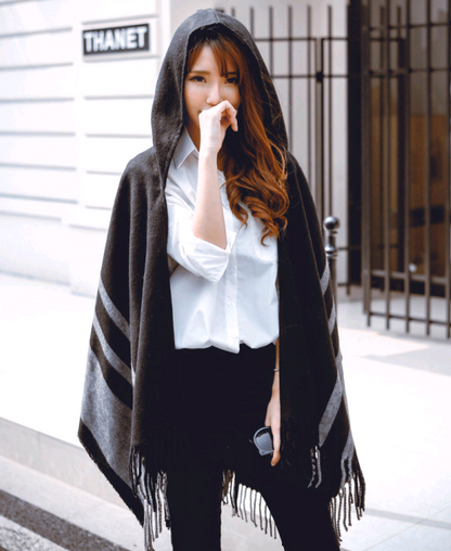 Women's Hooded Cape Scarf Shawl