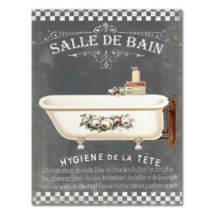 Retro Floral Bath Wall Art (1pc)