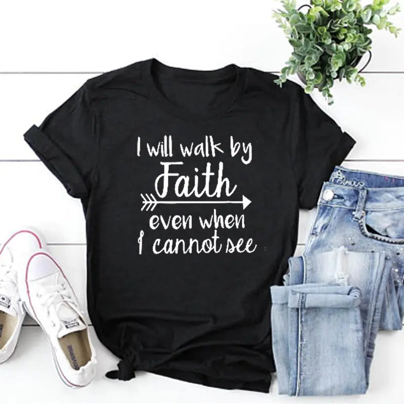 Unisex Will Walk By Faith Graphic T-Shirt