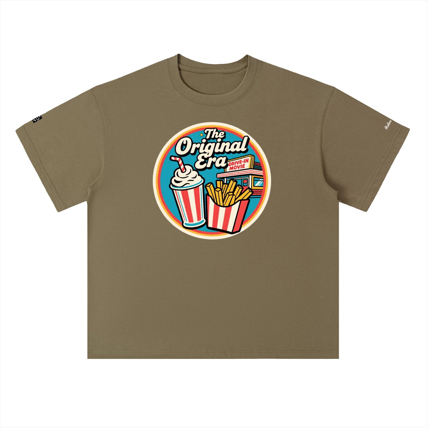 Retro Drive In Snack Bar Heavyweight Drop Shoulder Cotton T-Shirt