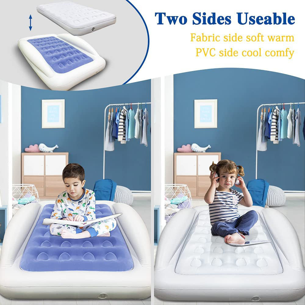 Inflatable Travel Bed for Kids with Safety Rails