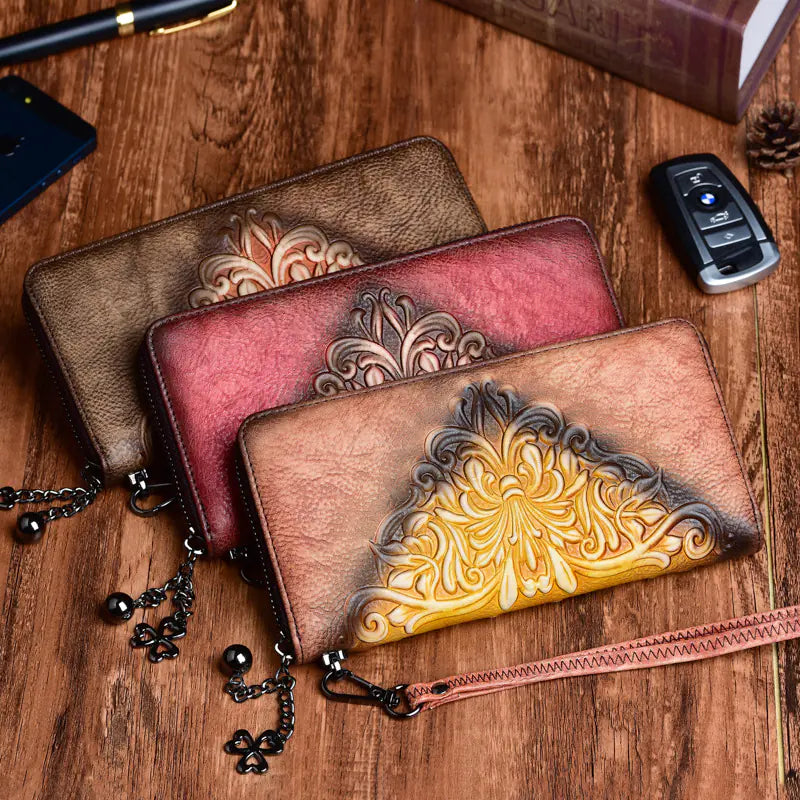 Retro Leather Clutch Bag for Women
