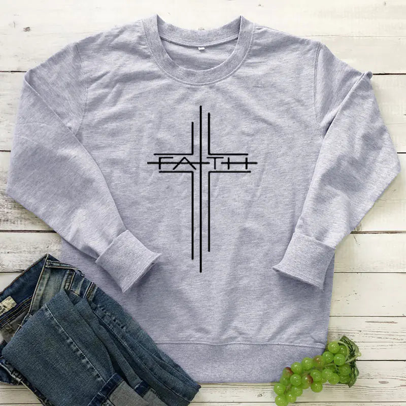 Women's Faith Cross Casual Sweatshirt
