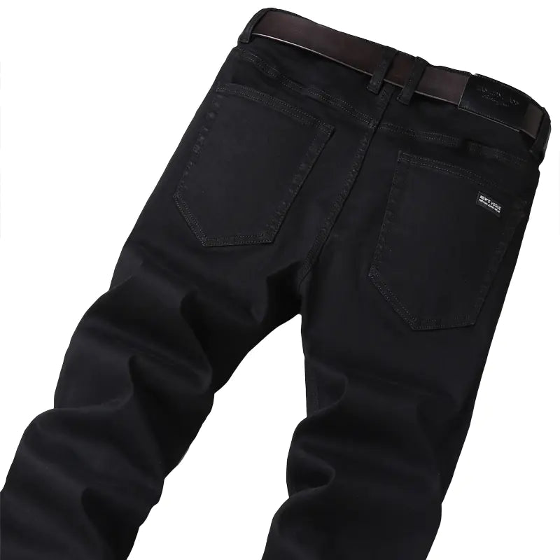 Men's Slim Fit Black Stretch Denim Trousers