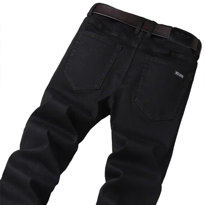 Men's Slim Fit Black Stretch Denim Trousers