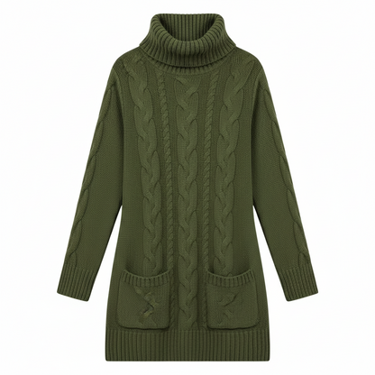 Knitted Turtleneck Sweater Dress