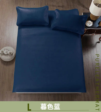 Premium Solid Color Buffalo Leather Mat Set (3 Pieces)