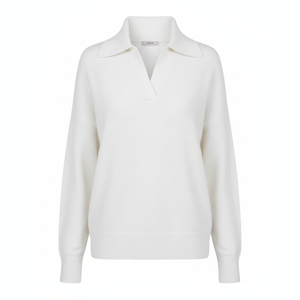 Solid Color V-neck Long Sleeve Top