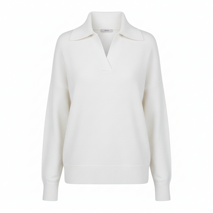 Solid Color V-neck Long Sleeve Top