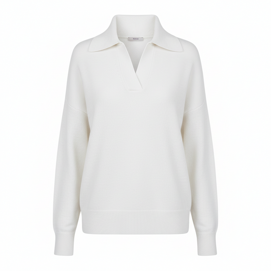 Solid Color V-neck Long Sleeve Top