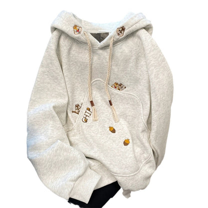 Cartoon Embrioded Hoodie