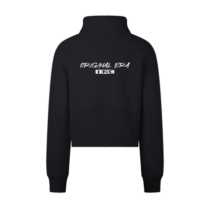 Accent Gold Cropped Half-Zip Sweatshirt