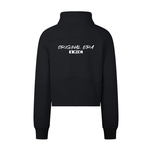 Accent Gold Cropped Half-Zip Sweatshirt