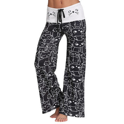 Cartoon Cat Bell Bottoms