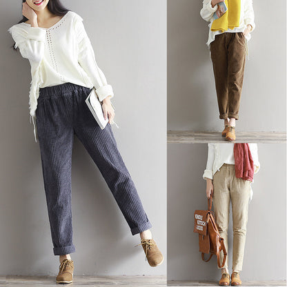Women's Thin Corduroy Pants