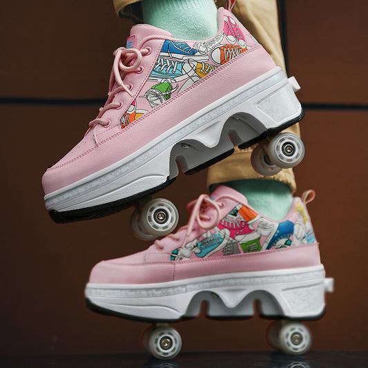 Double-row Heelys Roller Skating - The Skating Shoes