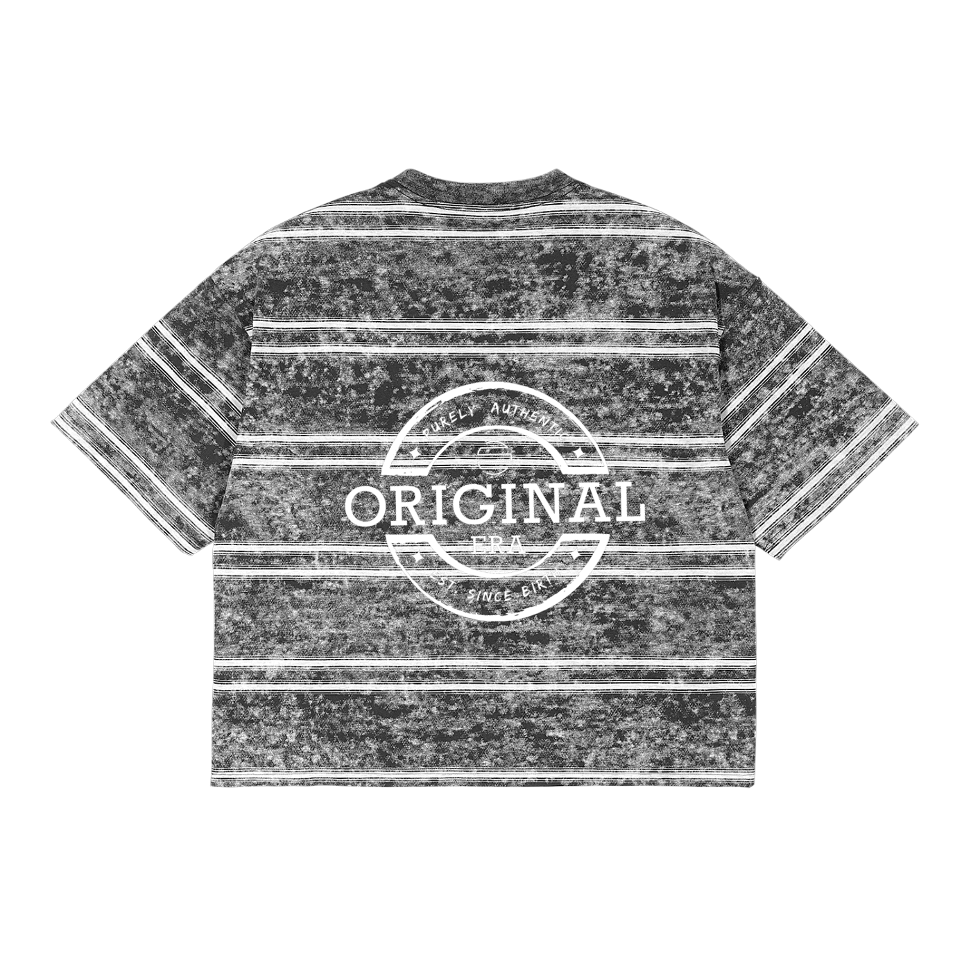 Snow Washed Striped Boxy T-Shirt